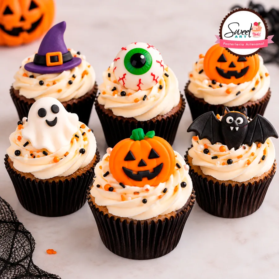 Cupcakes en crema para Halloween
